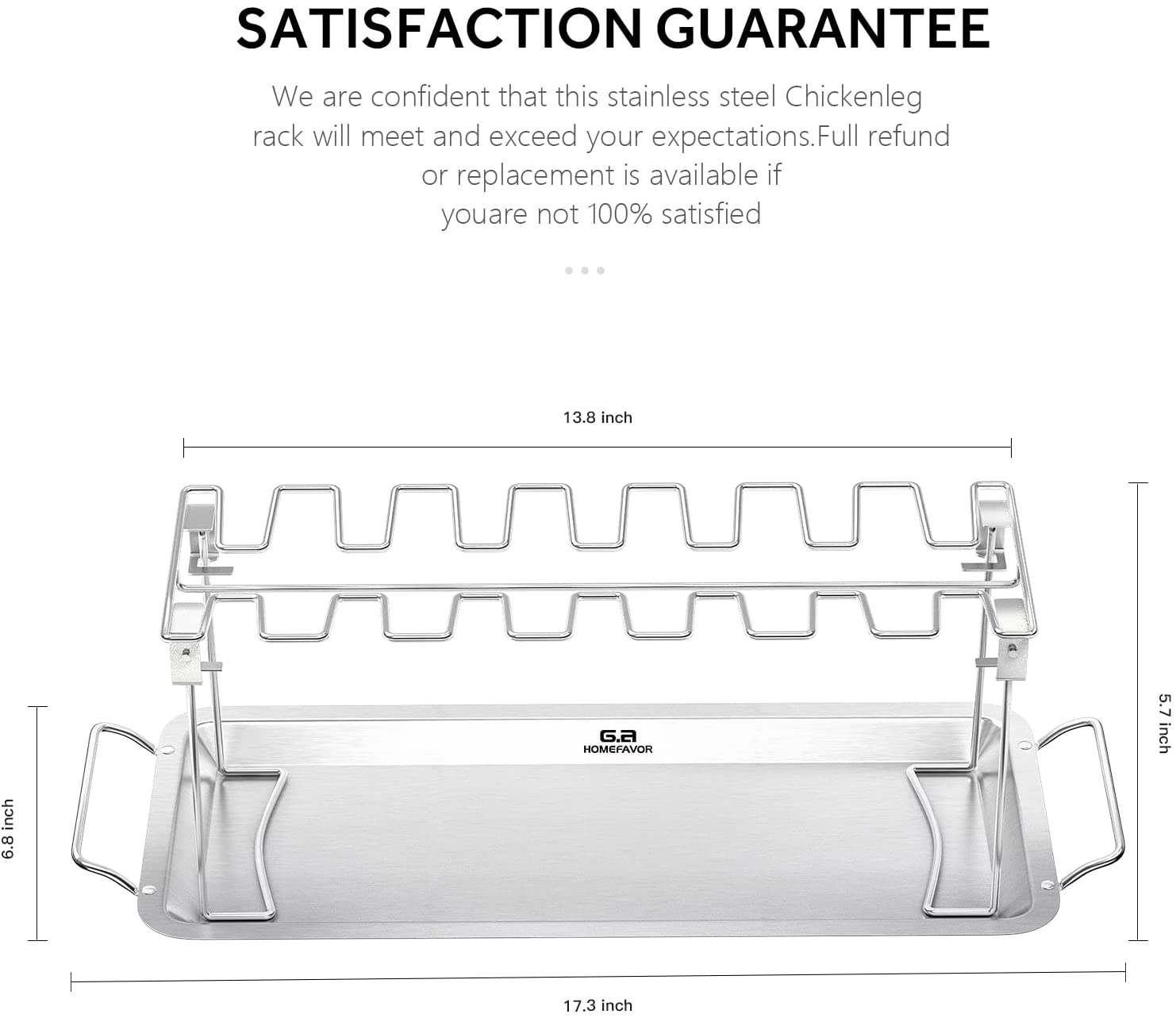 Chicken Thighs Wing Rack 14-Bay Stainless Steel Metal Grill-Topselling