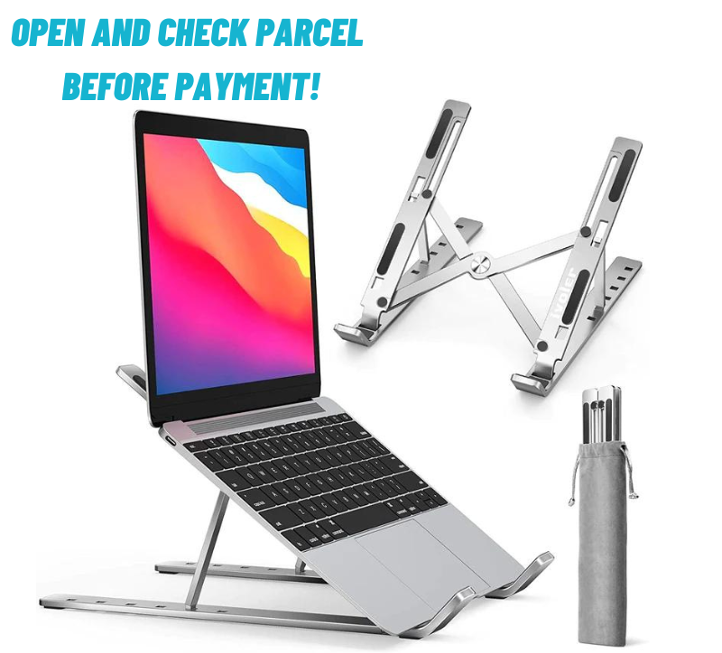 Folding Adjustable Aluminum Laptop Stand + FREE POUCH-Topselling