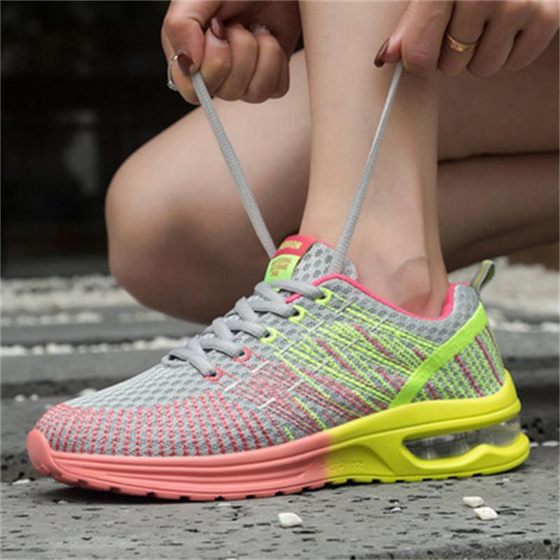 Fashion Contrast Color Air Cushion Casual Mesh Sneakers for Women