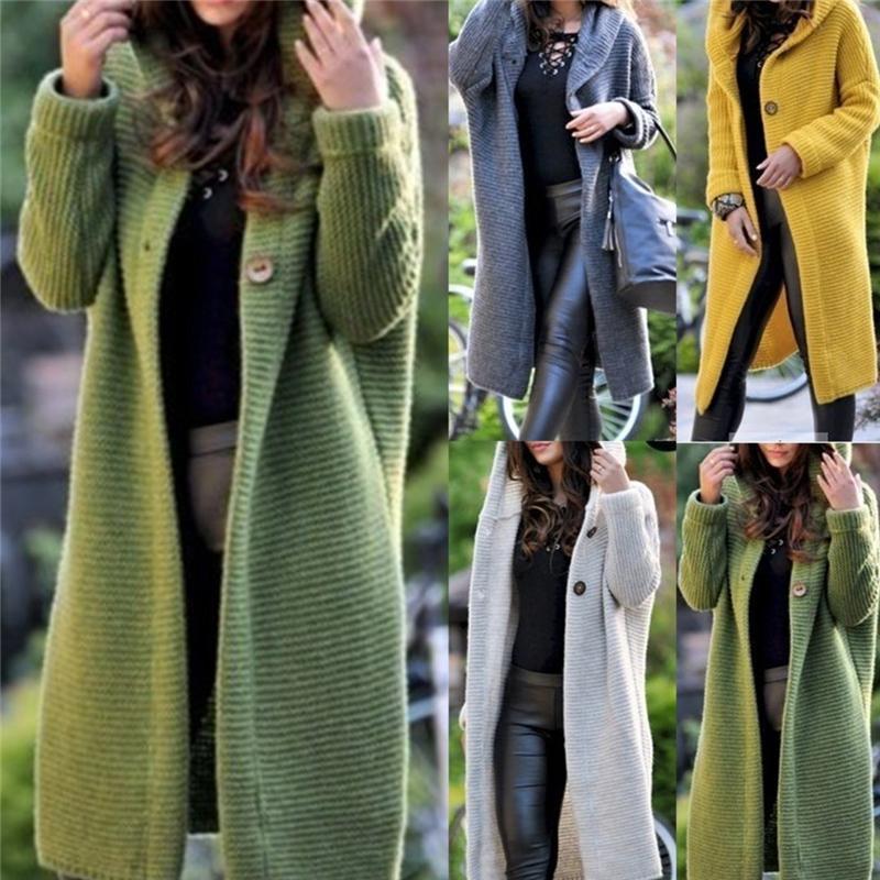 Fashion Hooded Cardigan Warm Long Sweater Coat
