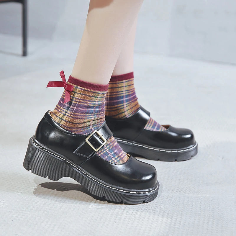 New Casual Vintage Style Buckle Shallow Mouth Mary Janes Shoes