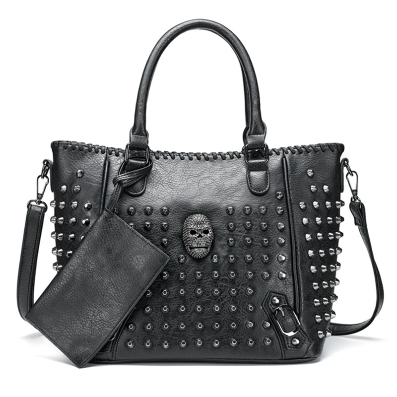 Stylish PU Leather Punk Rivet Skull Handbags