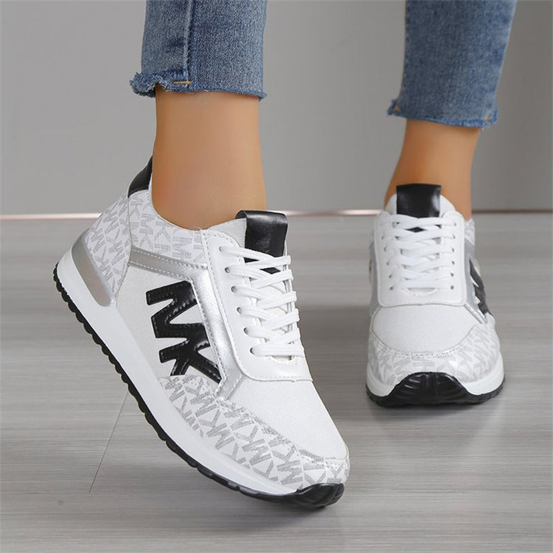 Women's Lace-up Round Toe Large Size Sport Shoes