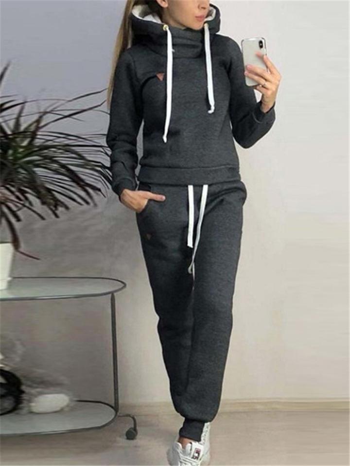 Ultra Comfortable Tracksuit Sets Hooded Sweatshirt + Drawstring Trousers