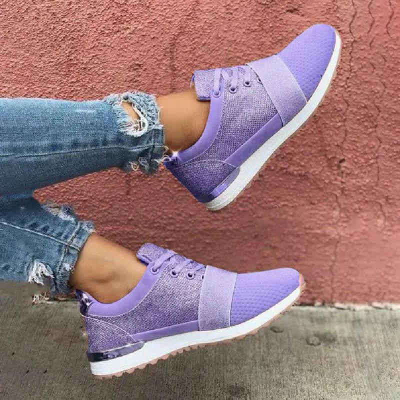 Casual Sports Fashion Front Lace-Up Breathable Mesh Color-Blocking Shoes