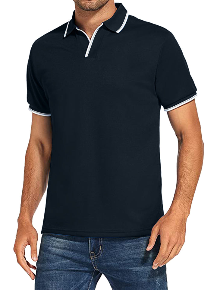 Simple Office Wear Solid Cozy Short Sleeve POLO Shirt for Men