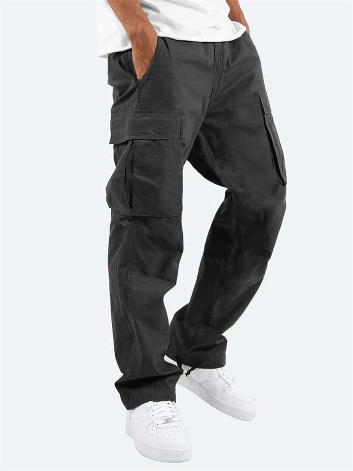 Drawstring Solid Color Pants With Pockets