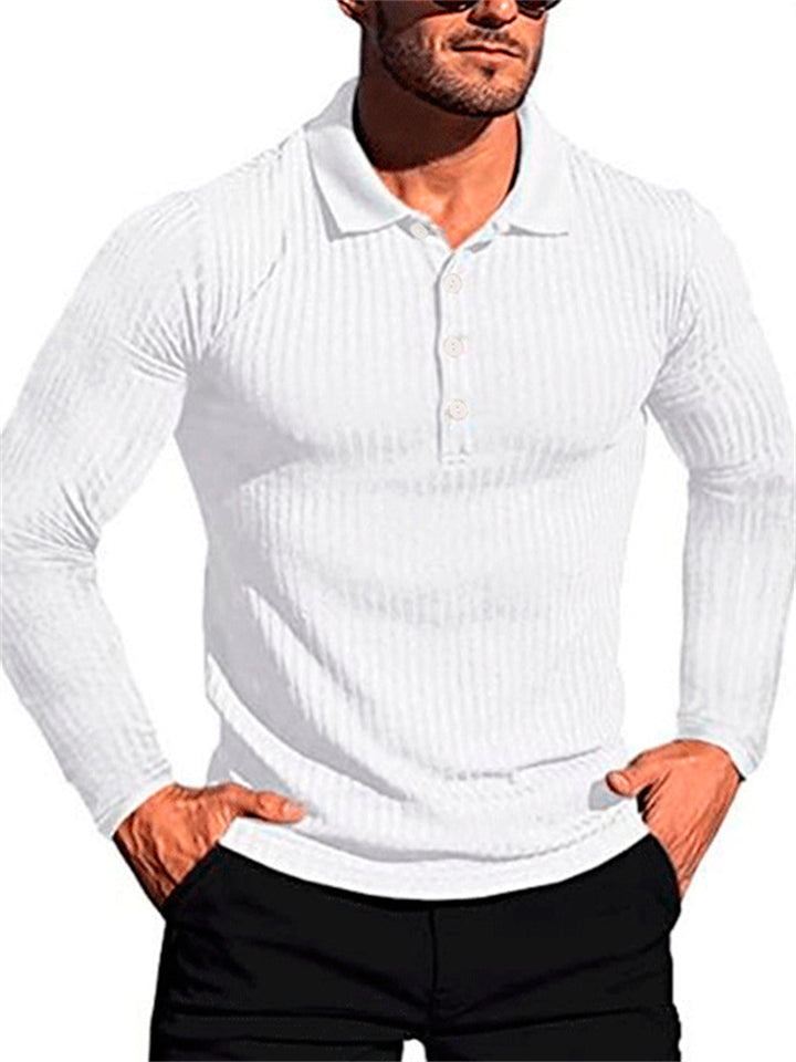 Men's Cozy Stretch Slim Fit Knitted Polo Shirts for Spring