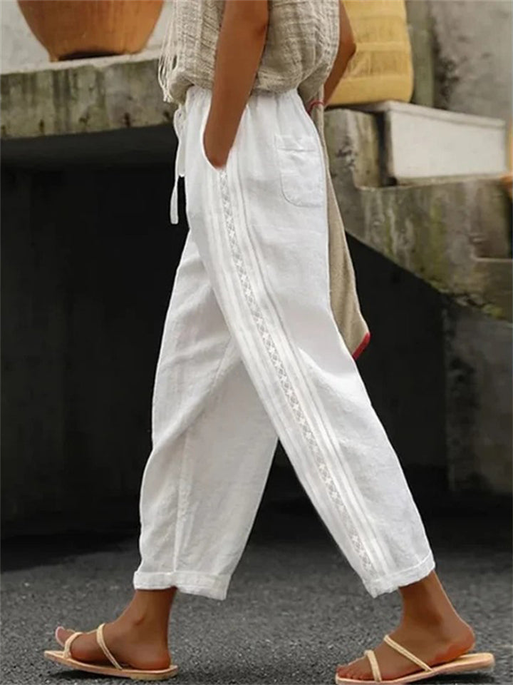 Women's Trendy Comfy Cotton Linen Elastic Waist Pants