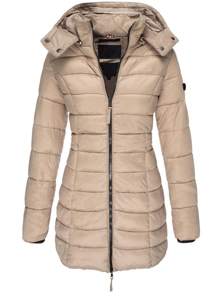 Fashion Hooded Mid-Length Slim-Fit Thermal Down Coat for Women