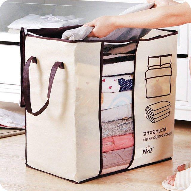 Charcoal Nonwovens Convenient Storage Bag For Quilt And Clothes 65L