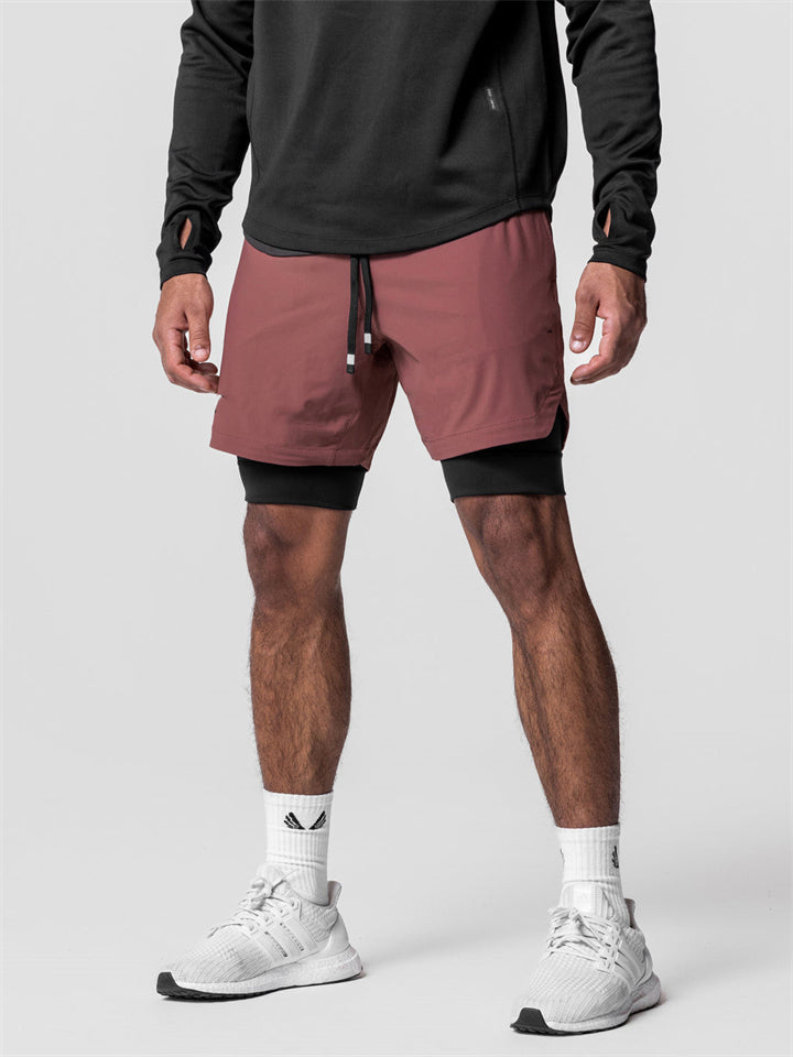 Men's Summer Sports Double-Layer Basketball Shorts