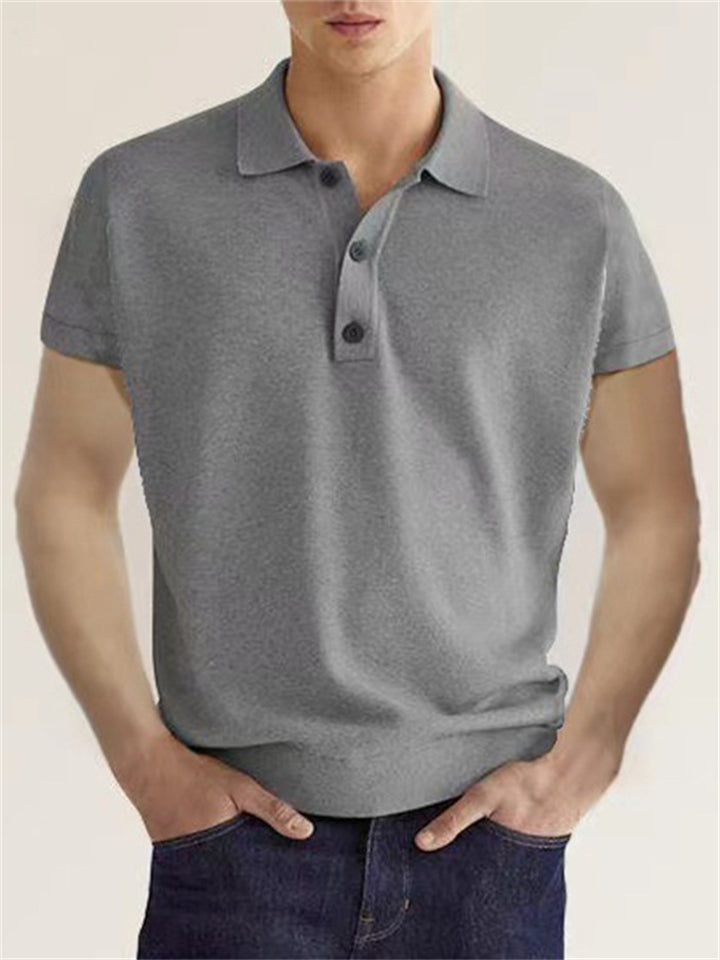 Men's Summer Short Sleeve Lapel Office Polo T-shirts