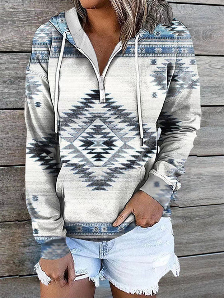 Women's Cool Aztec Printing Pullover Hooded Sweatshirt