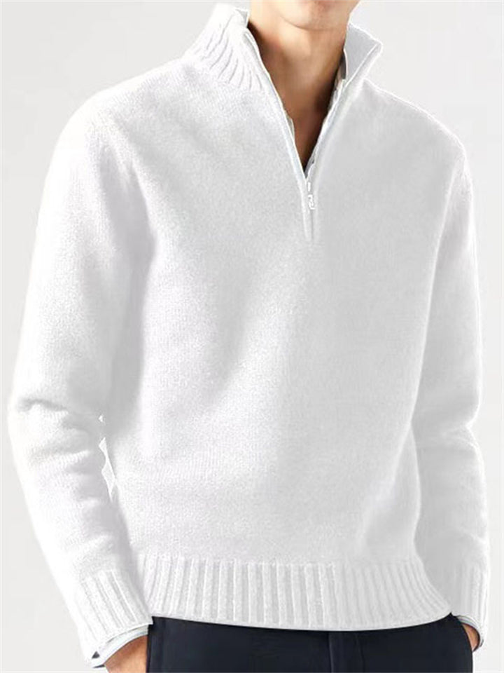 Men's Cosy Casual Stand Collar Sweater Tops for Winter