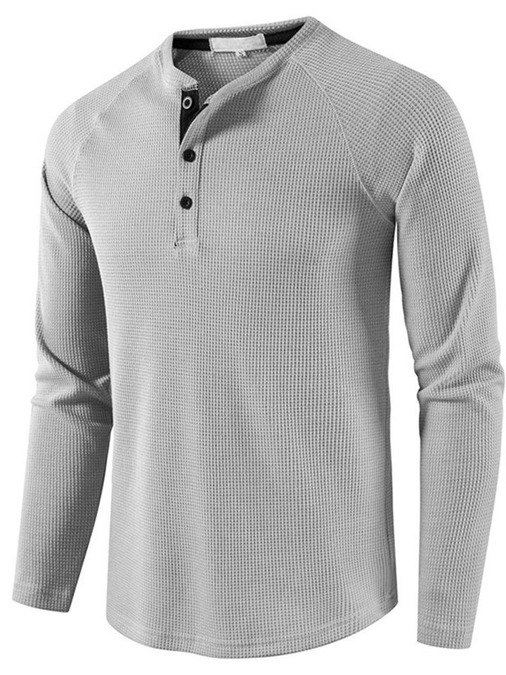 Casual Daily Wear Solid Color Slim Fit Long Sleeve T-Shirt for Men