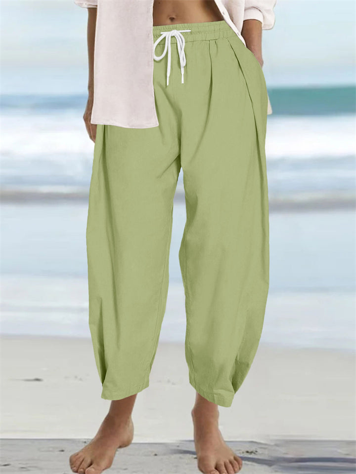 Women's Casual Plus Size Loose-fitting Beach Pants
