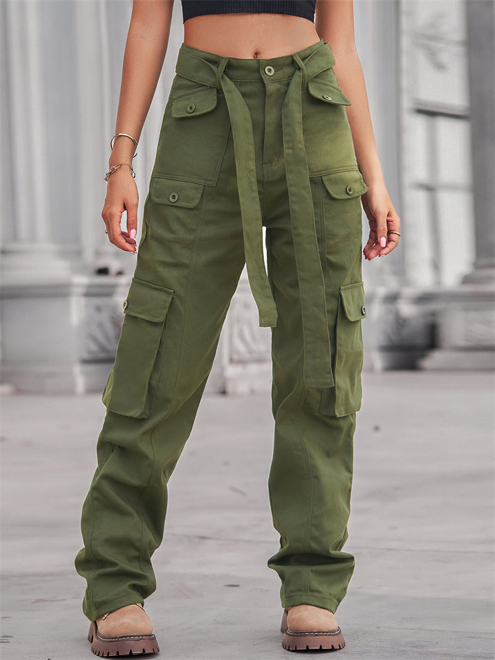 Women's Cool Multi-pocket Washed Casual Cargo Pants