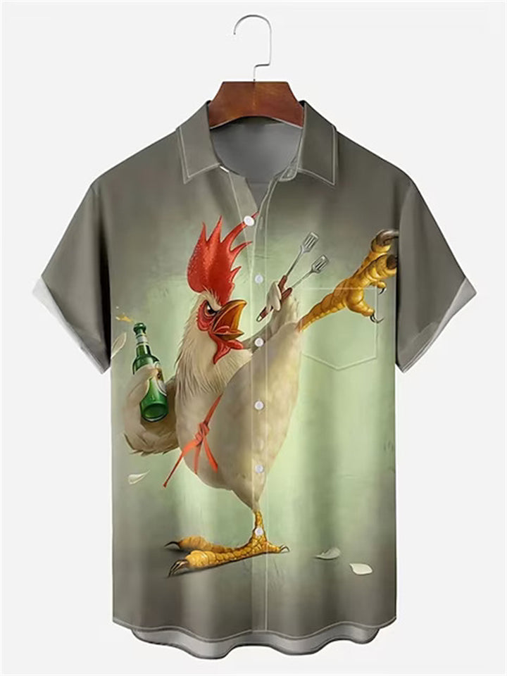 Short Sleeve Men's Chicken Shirt