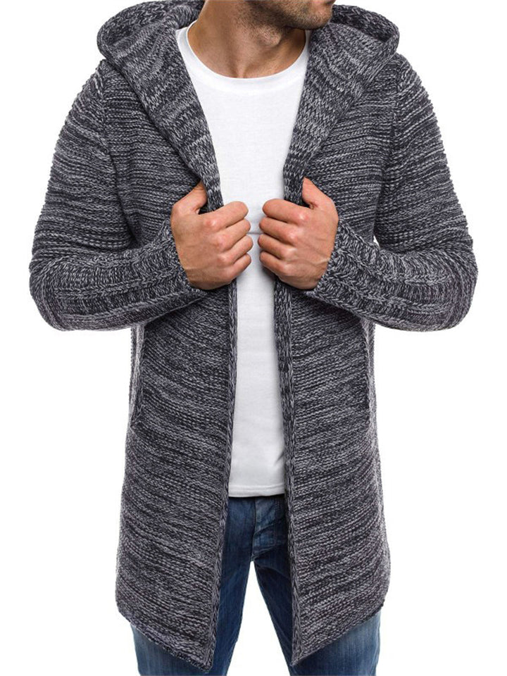 Men's Mid Length Hooded Cardigan Sweaters