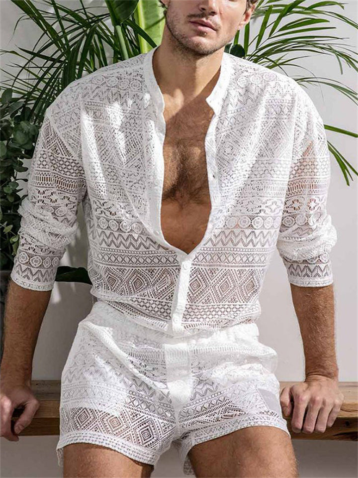 Stylish Comfy Long Sleeve Beach Outfit for Men