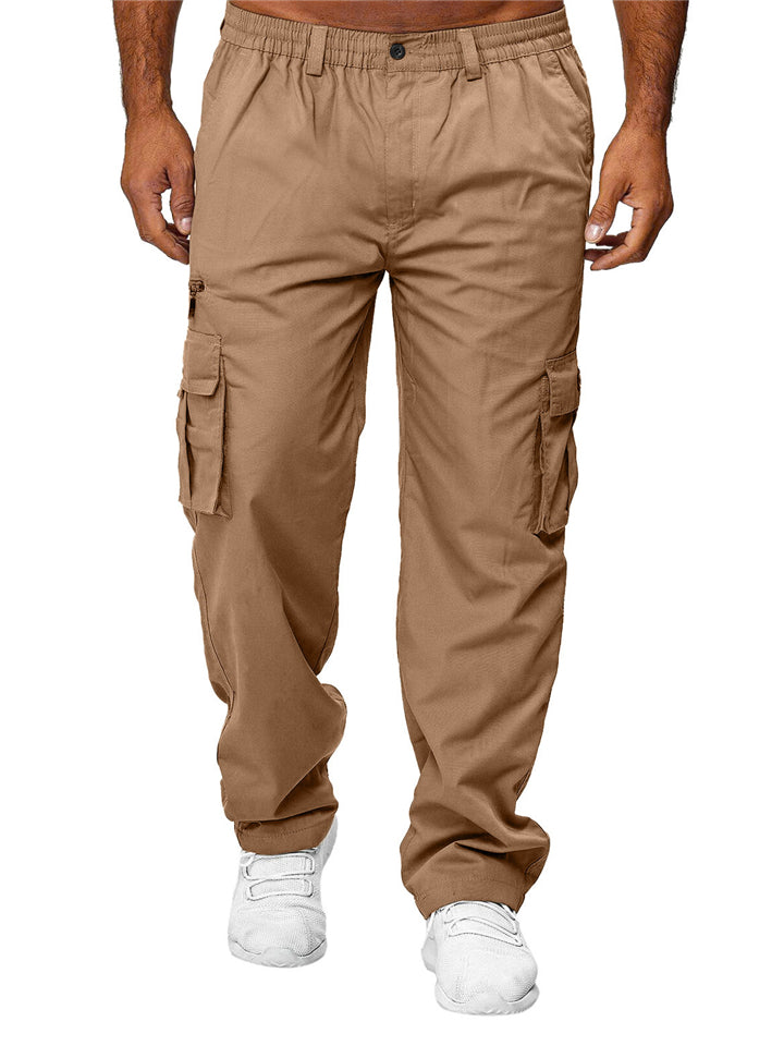 Men's Cool Multi Pockets Straight Leg Cargo Pants