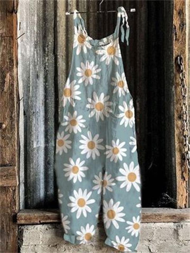 Women‘s On-Trendy All-Over Floral Print Sleeveless Jumpsuit
