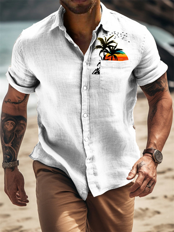 Summer Short Sleeve Men's Vacation Shirts for Beaches