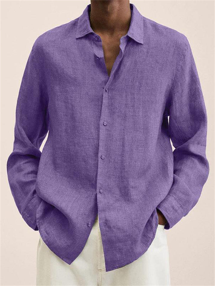 Vintage Button Up Soft Comfy Cotton Linen Shirts for Men