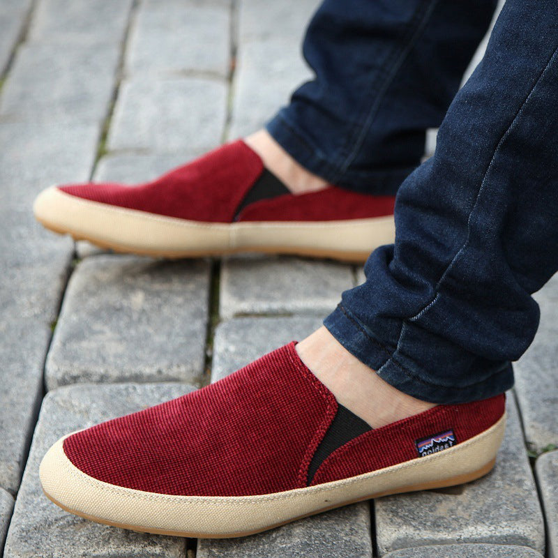 Men's Round Toe Breathable Comfy Flat Canvas Shoes for Summer