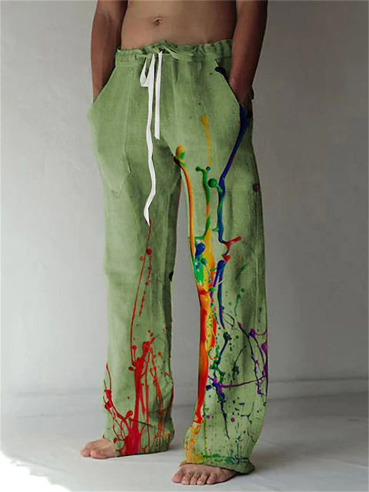 Men's 3D Printed Painting Graffiti Soft Comfy Elastic Waist Pants