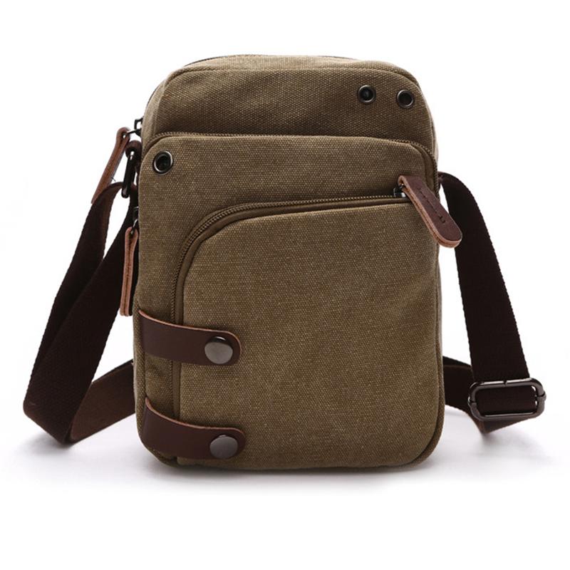 Men’s Lightweight Multi-Pocket Zipper Adjustable Strap Crossbody Bag
