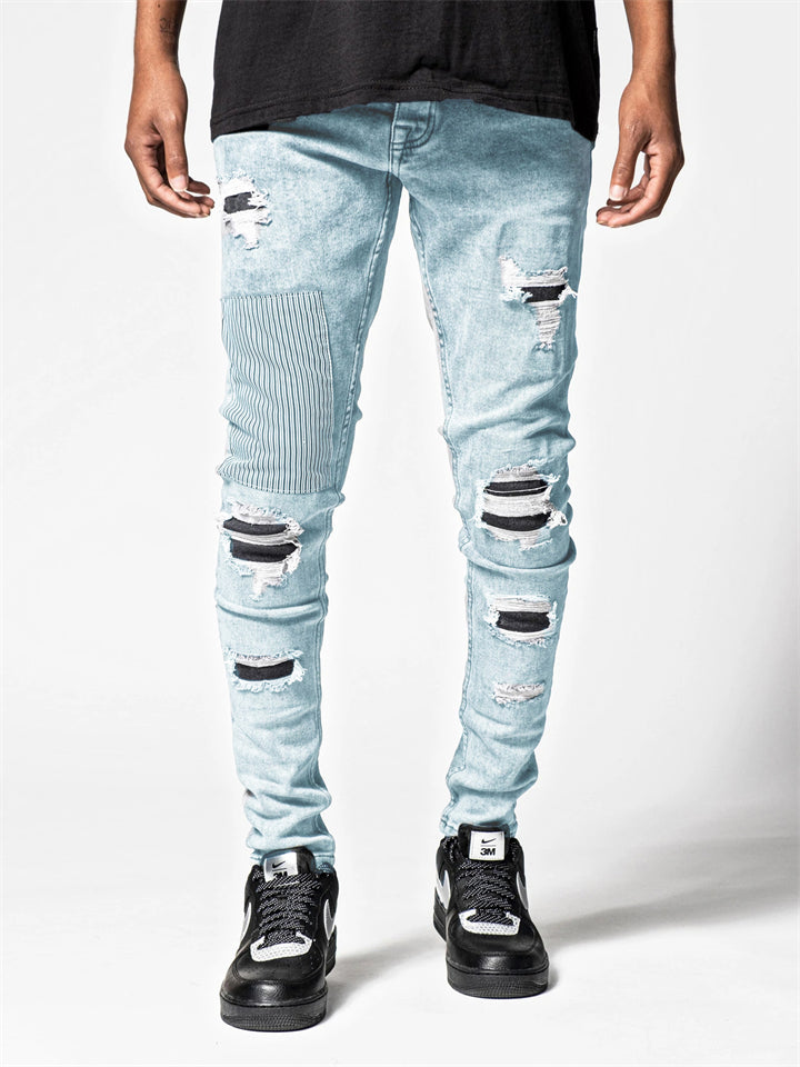 Men's Autumn Winter Cool Ripped Skinny Jeans