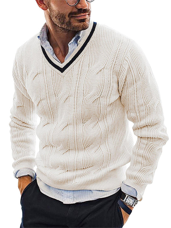 New Holiday Trendy Casual Men's V-Neck Sweaters 
