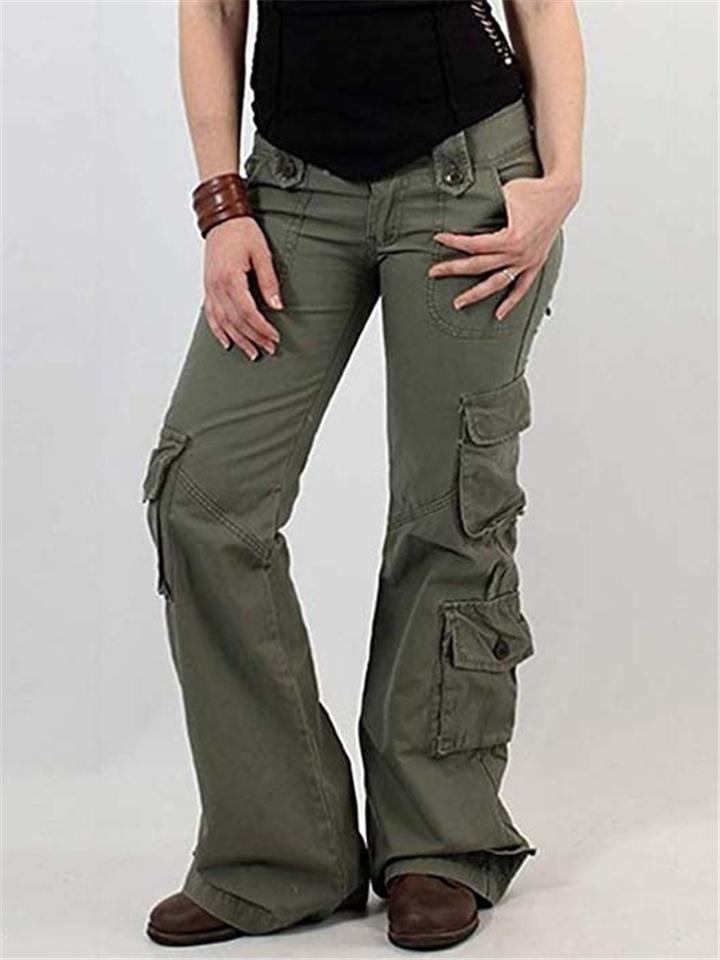 Women's Vintage Fashion Streetwear Cargo Pants with Multi Pockets