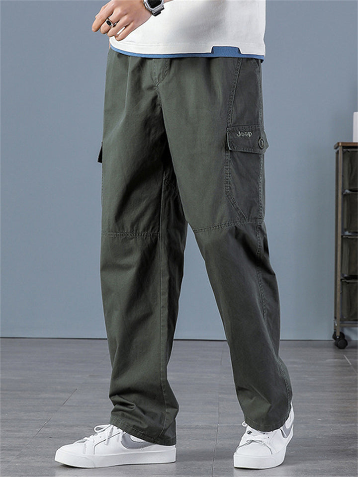 Men's Sports Straight Leg Handsome Cargo Pants with Multi Pockets