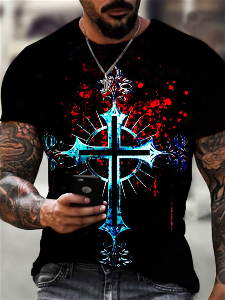 Cool Cross Printed Christian Shirts for Men