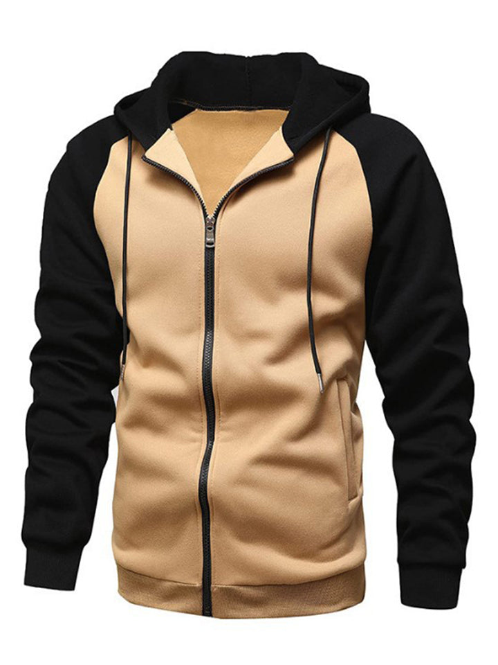 Casual Contrast Color Athletic Mens Work Hoodie in Autumn Winter