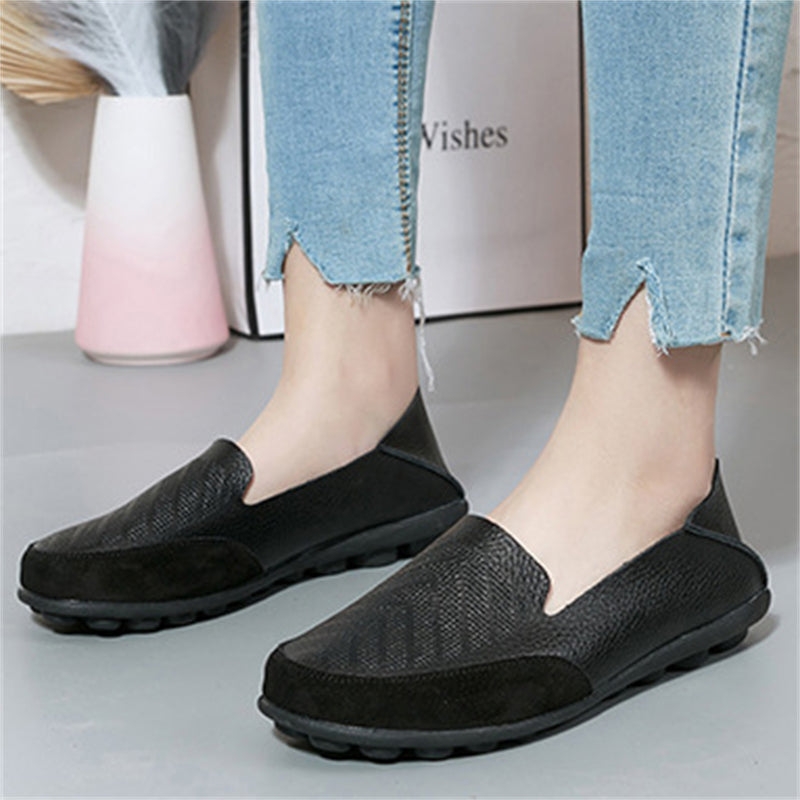 Women's Casual Flats Soft Sole Slip On Leather Loafers for Driving Wa
