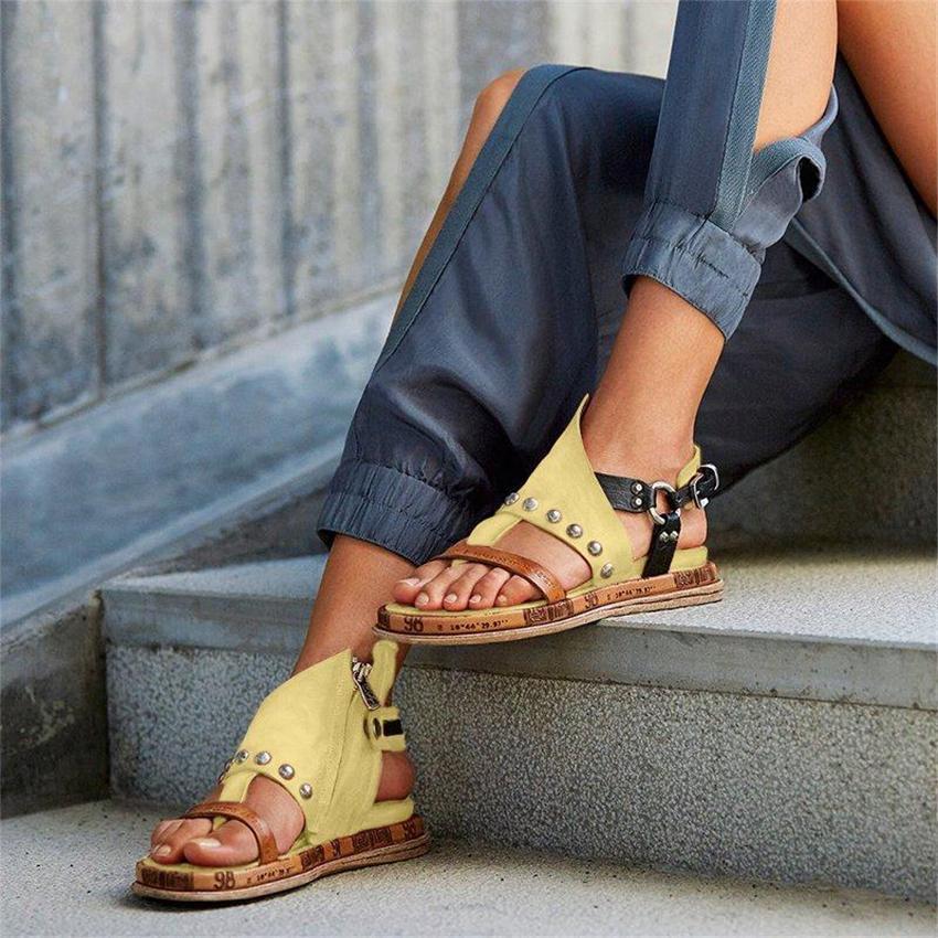 Women's Artificial Leather Flat Sandals