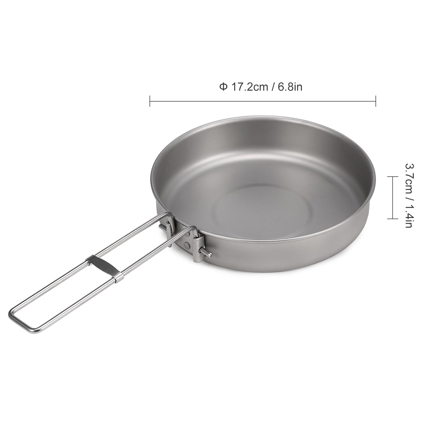 Titanium Frypan with Foldable Handle Ultralight Outdoor Camping Frying Pan