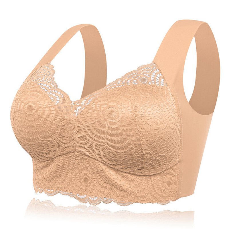 Plus Size Wireless Full Coverage Soft Lace Bras for Women