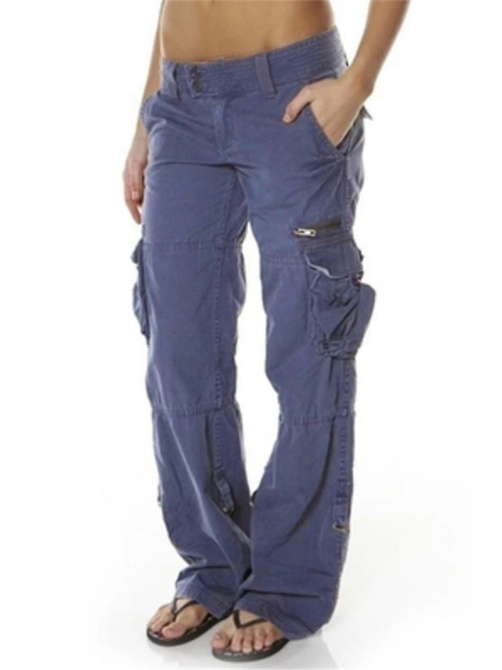 Women's Wide Leg Cargo Work Pants With Multiple Pockets