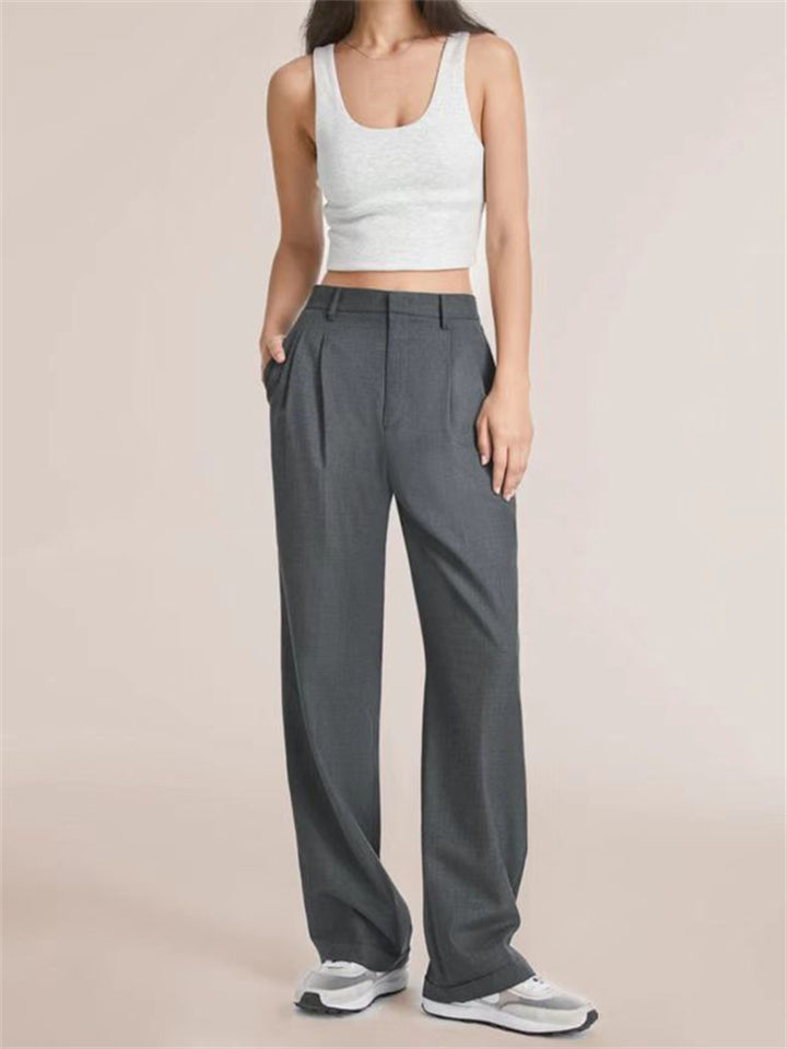 Fashion High Waist Tailored Wide Leg Pants for Ladies