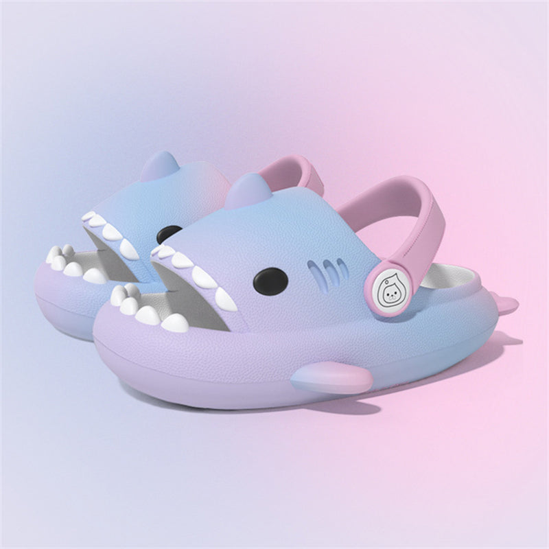 Cute & Soft Non-slip Gradient Color Kids Shark Slides