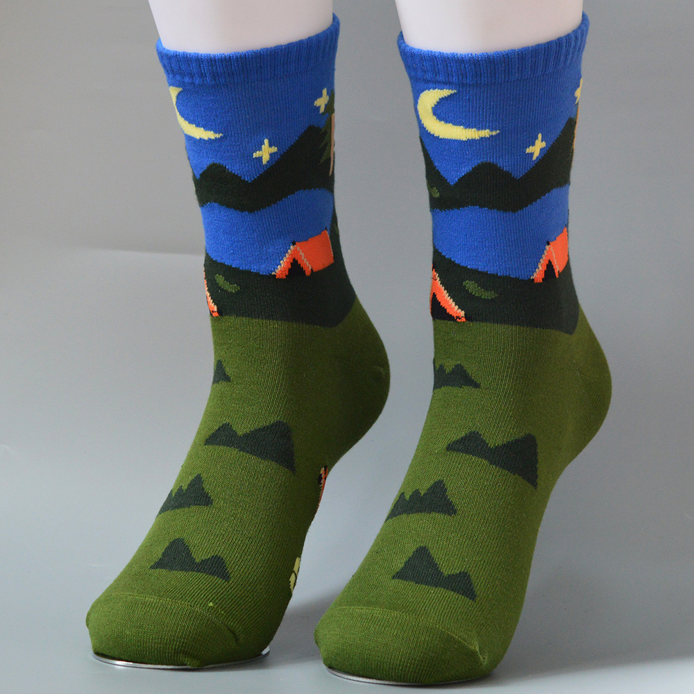 Camping Pattern Men's Crew SocksGeeksoutfit
