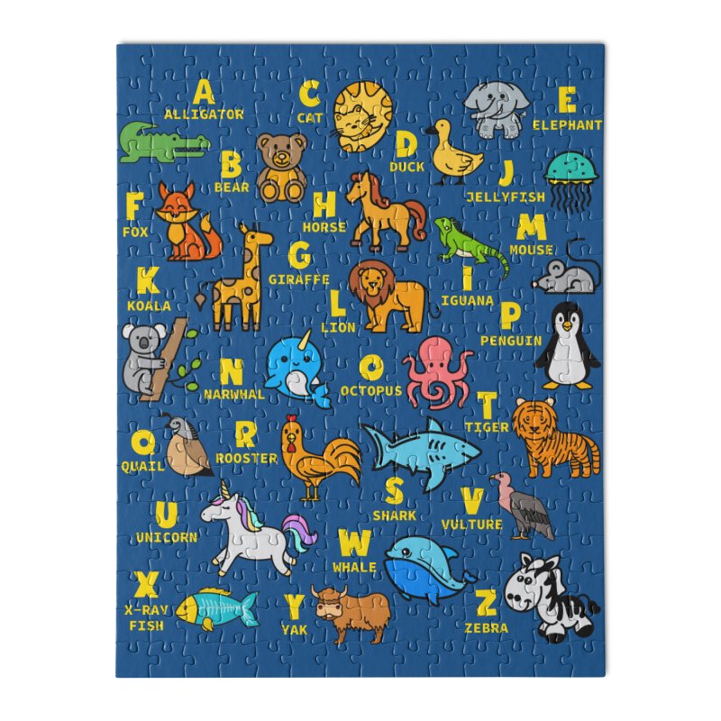 ALPHABET ANIMAL ABCS LEARNING Wooden Jigsaw Puzzle