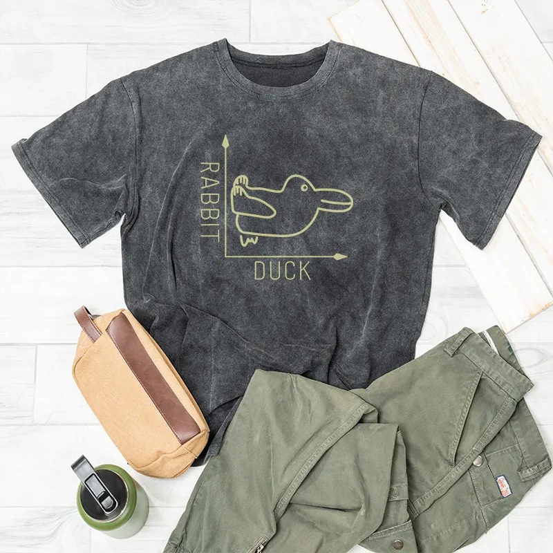 Geeksoutfit Rabbit or Duck Washed T-shirt
