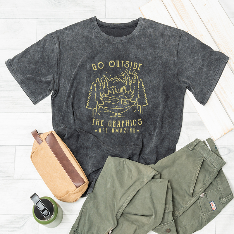 Go Outside The Graphics Washed T-shirt
