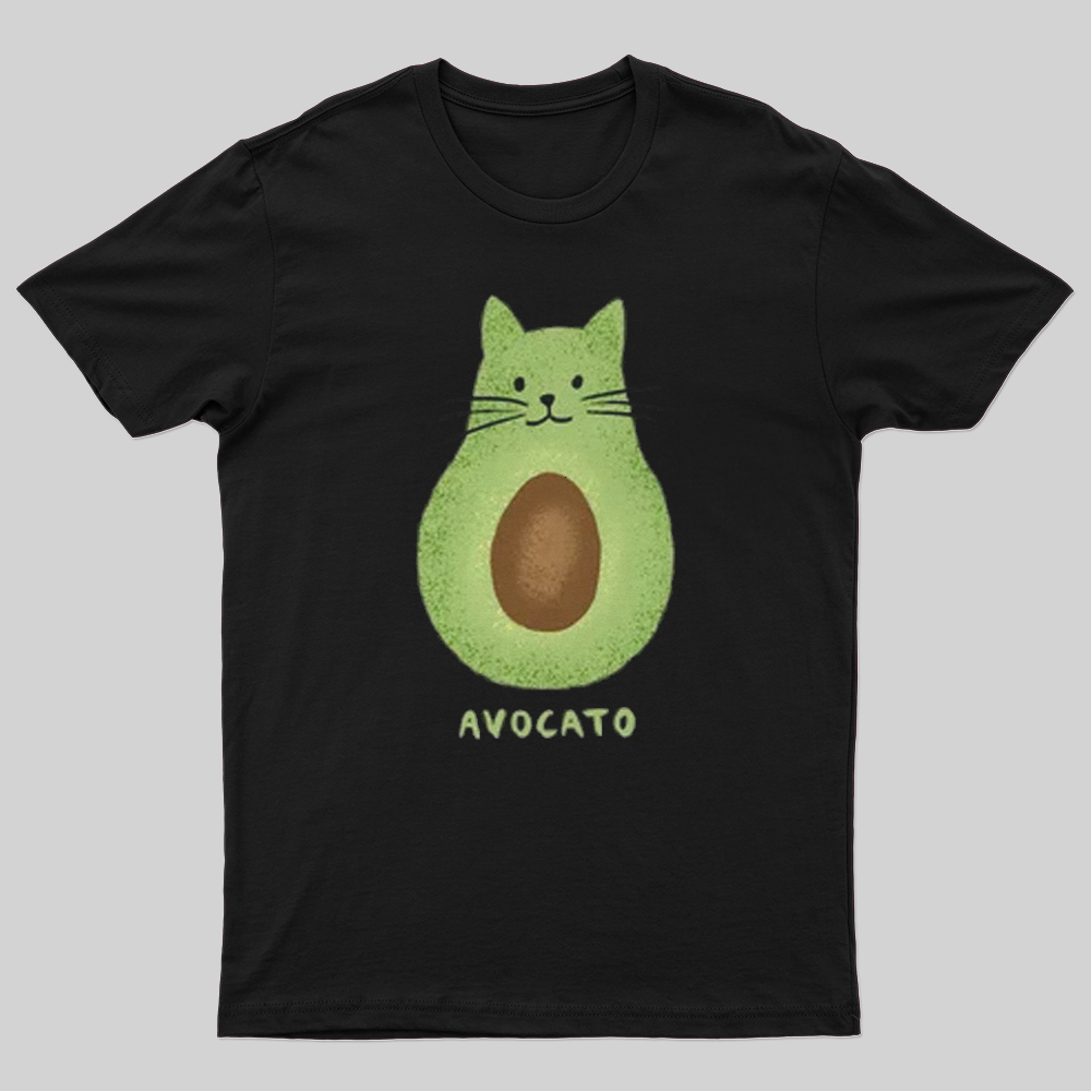 Avogato Funny Cat T-Shirt Avocado Pun Gift for Cat Lovers